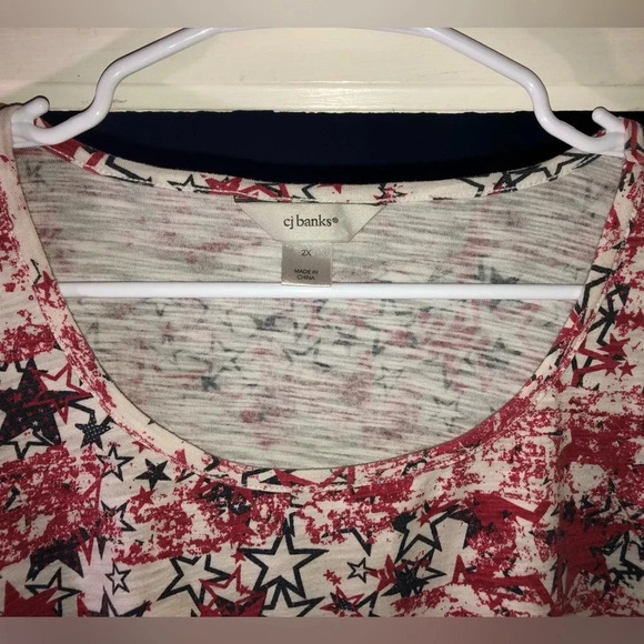 Women’s Plus Size Short Sleeve Shirt - Size 2X - CJ Banks - 100% Cotton - New - Picture 2 of 4